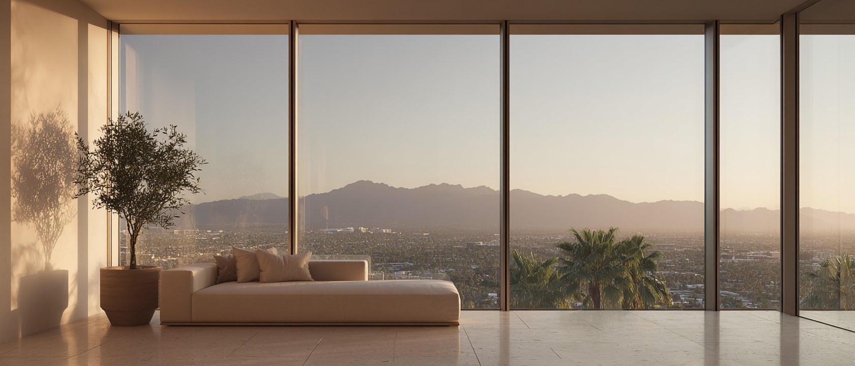 Lïef Osborn · the penthouse view over midtown Phoenix at golden hour