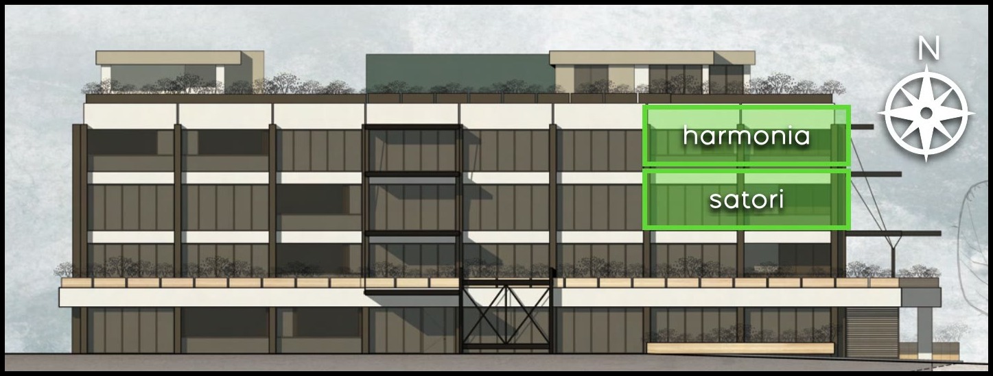 harmonia highlighted on the elevation design study