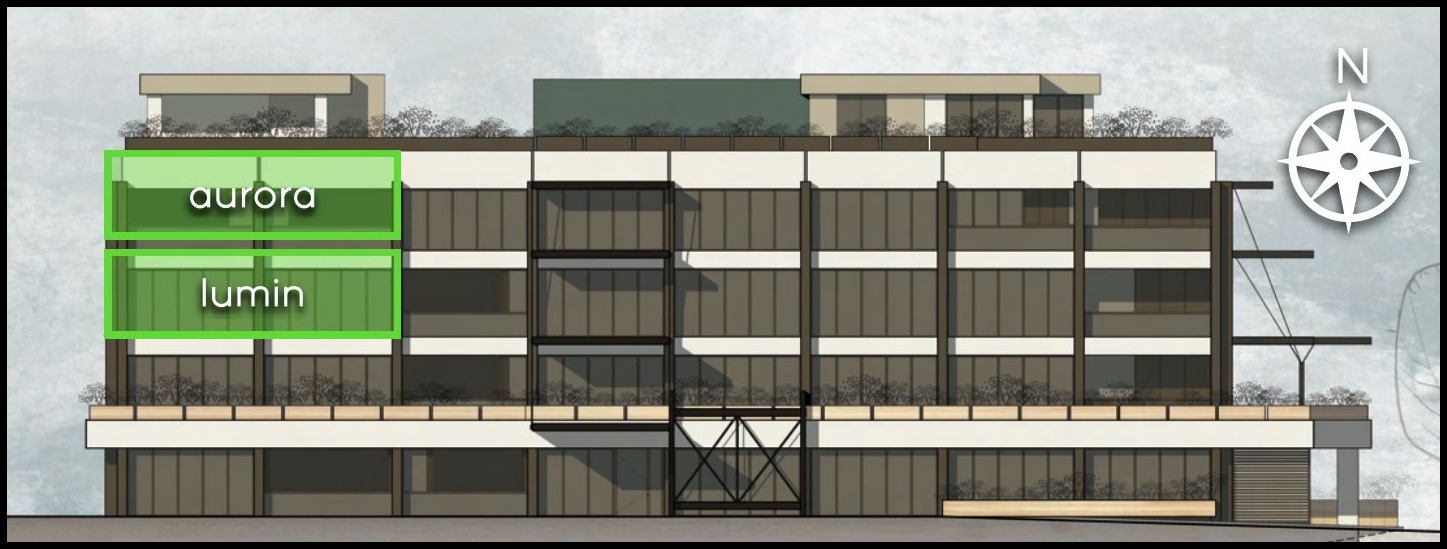 lumin highlighted on the elevation design study